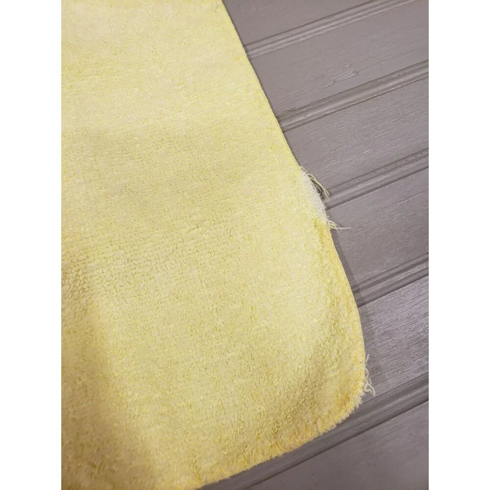 5 pc Vintage Towel Set, The Bathworks, Yellow with Embroidered Flowers